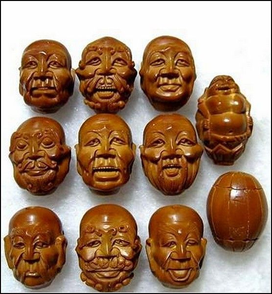 Скульптуры из фруктовых косточек, искусство хайдао