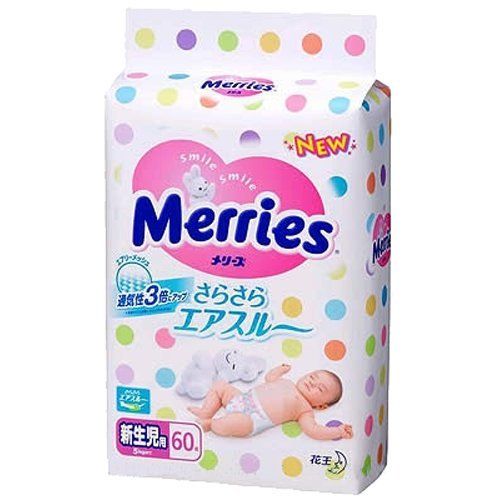 Merries Подгузники NB (0-5 кг) 60 шт.