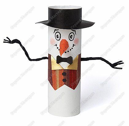 Игрушка, Мастер-класс Бумагопластика: Снеговик-артист Бумага Новый год