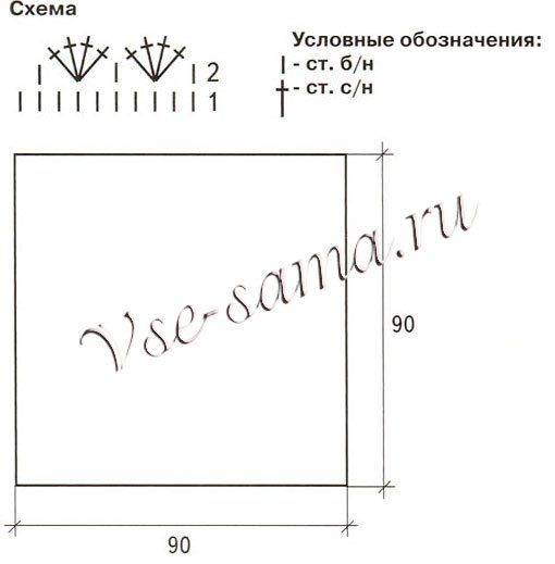 Плед-конверт, выкройка
