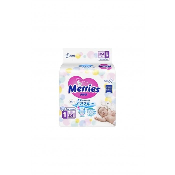 Merries Подгузники NB (0-5 кг) 24 шт.
