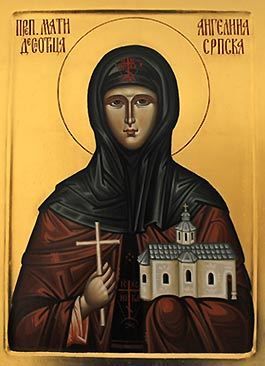 Преподобная Ангелина Сербская. Икона из монастыря Гергетег, Сербия